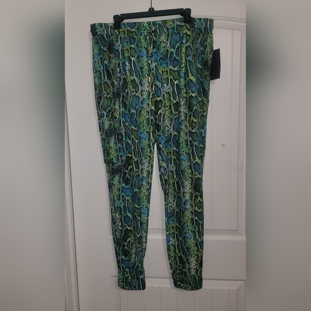 Coldesina Multicolor Snakeskin Joggers NWT womens Size 1xl